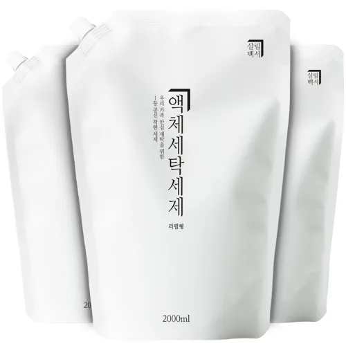 1+1 살림백서 세탁세제 2L 액체세제 천연 유래98% 중성 드럼 세탁기 일반 대용량 살림백서