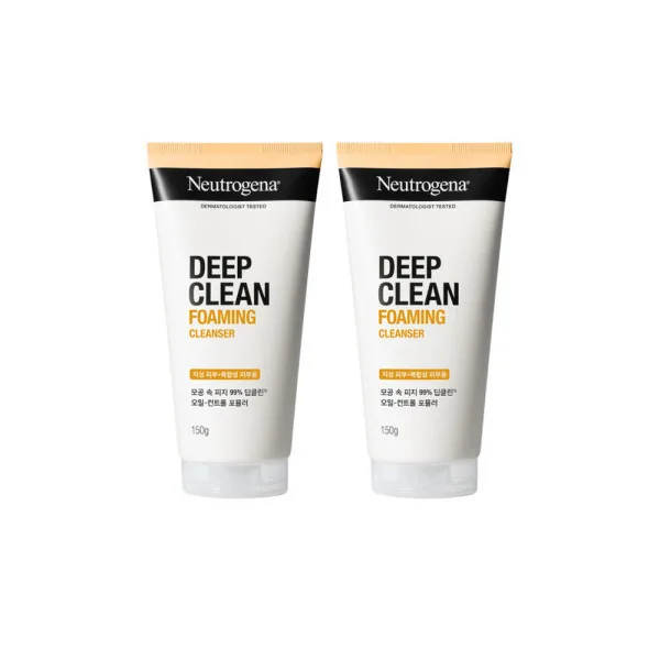 뉴트로지나 딥클린 폼클렌징 클렌징폼 저자극 세안제 150ml, 2개 켄뷰 공식몰